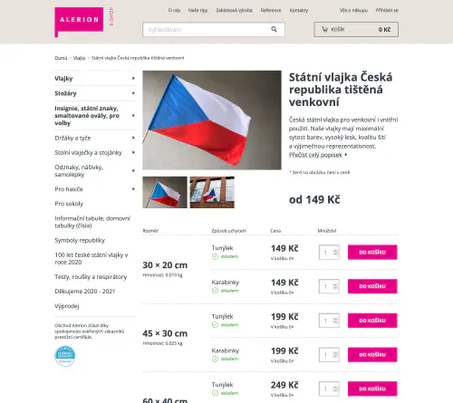 Realizace webu Alerion e-shop