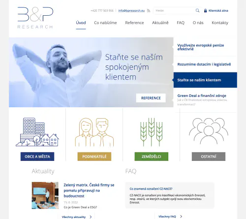 Realizace webu B&P Research