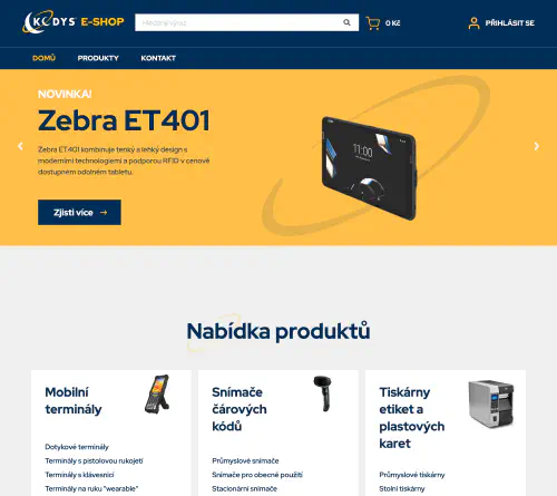 Realizace webu E-shop KODYS