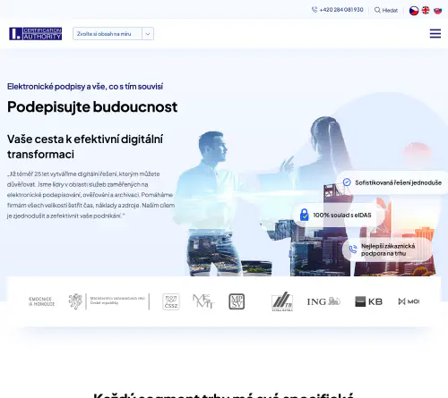 Realizace webu První certifikační autorita
