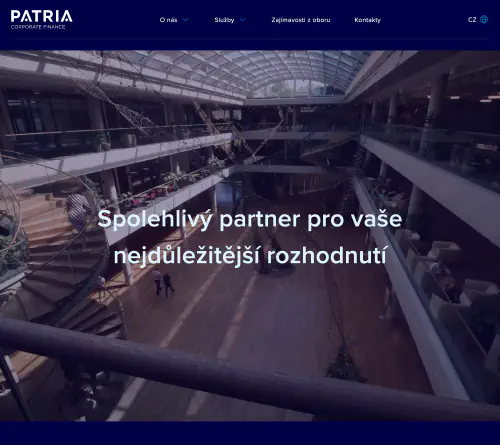 Realizace webu Patria Corporate Finance