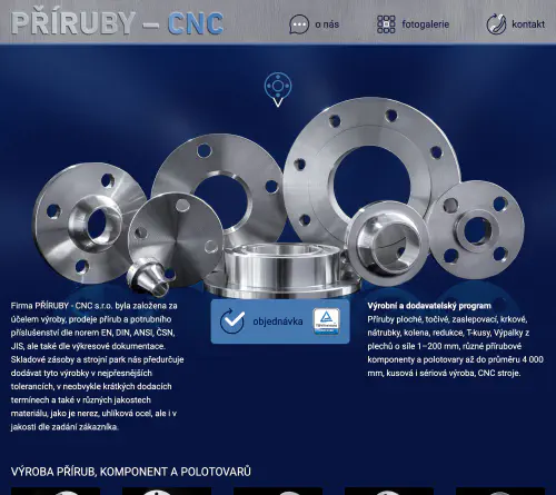 Realizace webu Příruby CNC